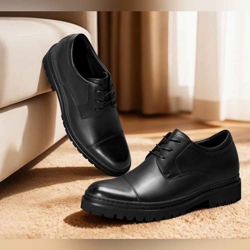 New CMR Men's Chamaripa Height Increasing Leather Oxford Shoes - Picture 4 of 15